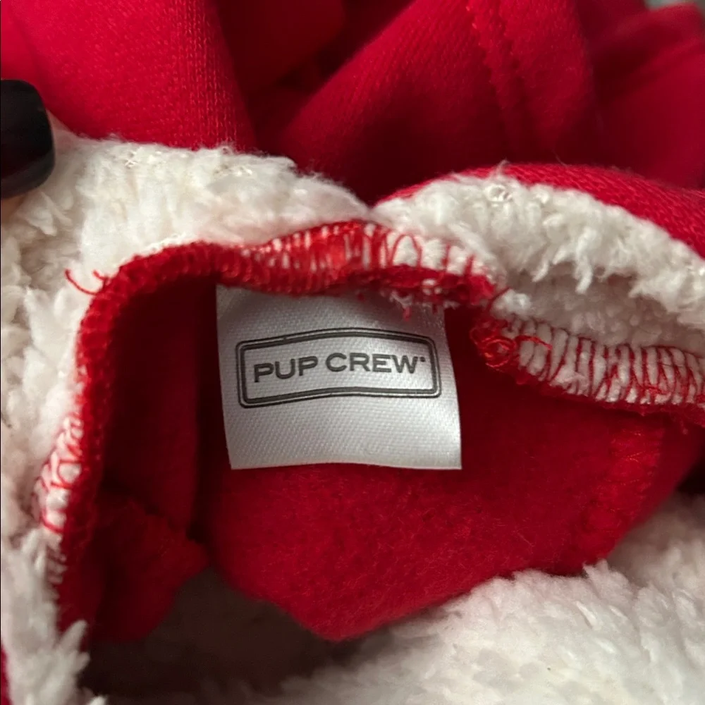 Pup Crew Sleigh All Day Red Christmas Holiday Dog Hooded Sweatshirt Sweater